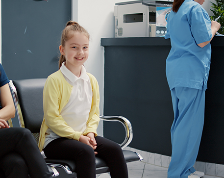Young girl in doctor's office